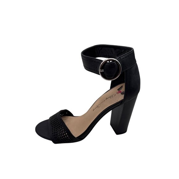 Penny Loves Kenny Size 7M  Ankle Strap High Block Heel Sandals Perforated Toe - Picture 6 of 7